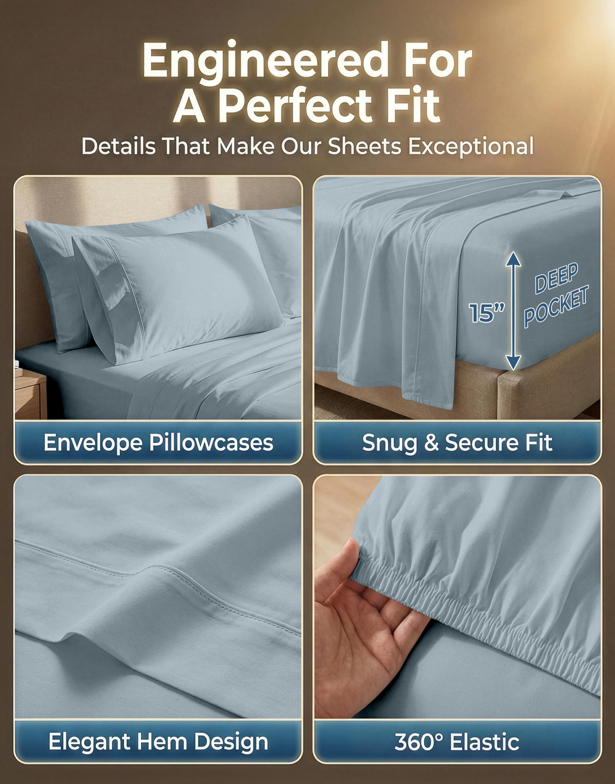 LANE LINEN pillowcases on pillows styled on bed for coordinated finish