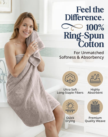 LANE LINEN folded bath towel edge detail highlighting plush comfort