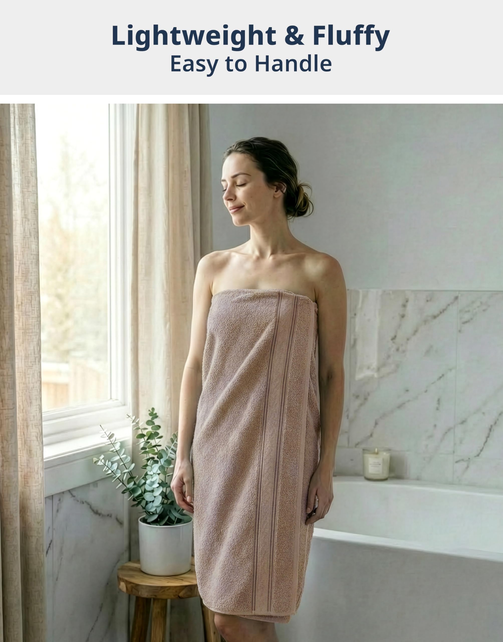 LANE LINEN bath towel spread flat, demonstrates generous coverage