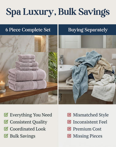 LANE LINEN towels styled in a bathroom suggesting cohesive décor benefit