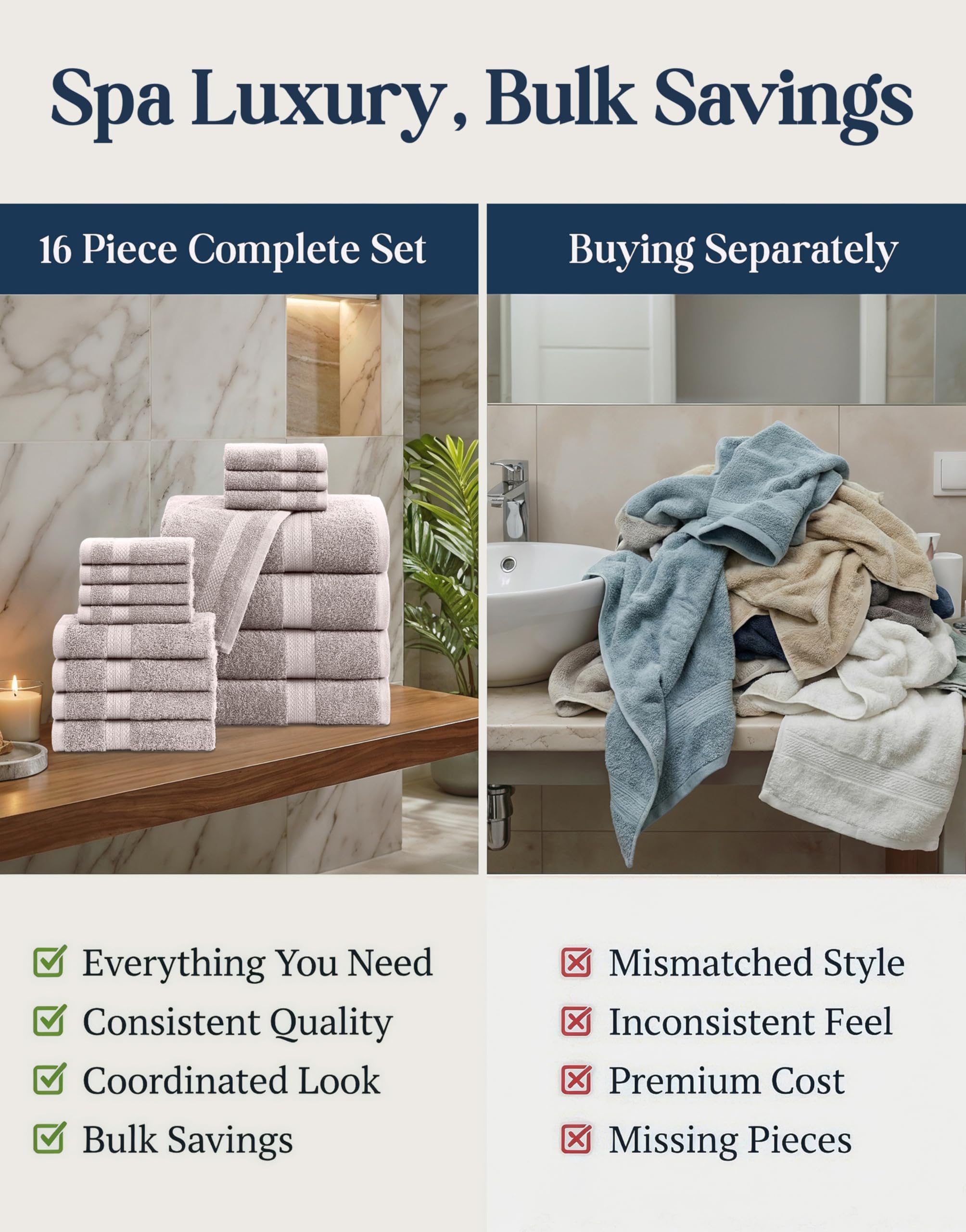 LANE LINEN towel draped in bathroom styling showing elegant decor fit