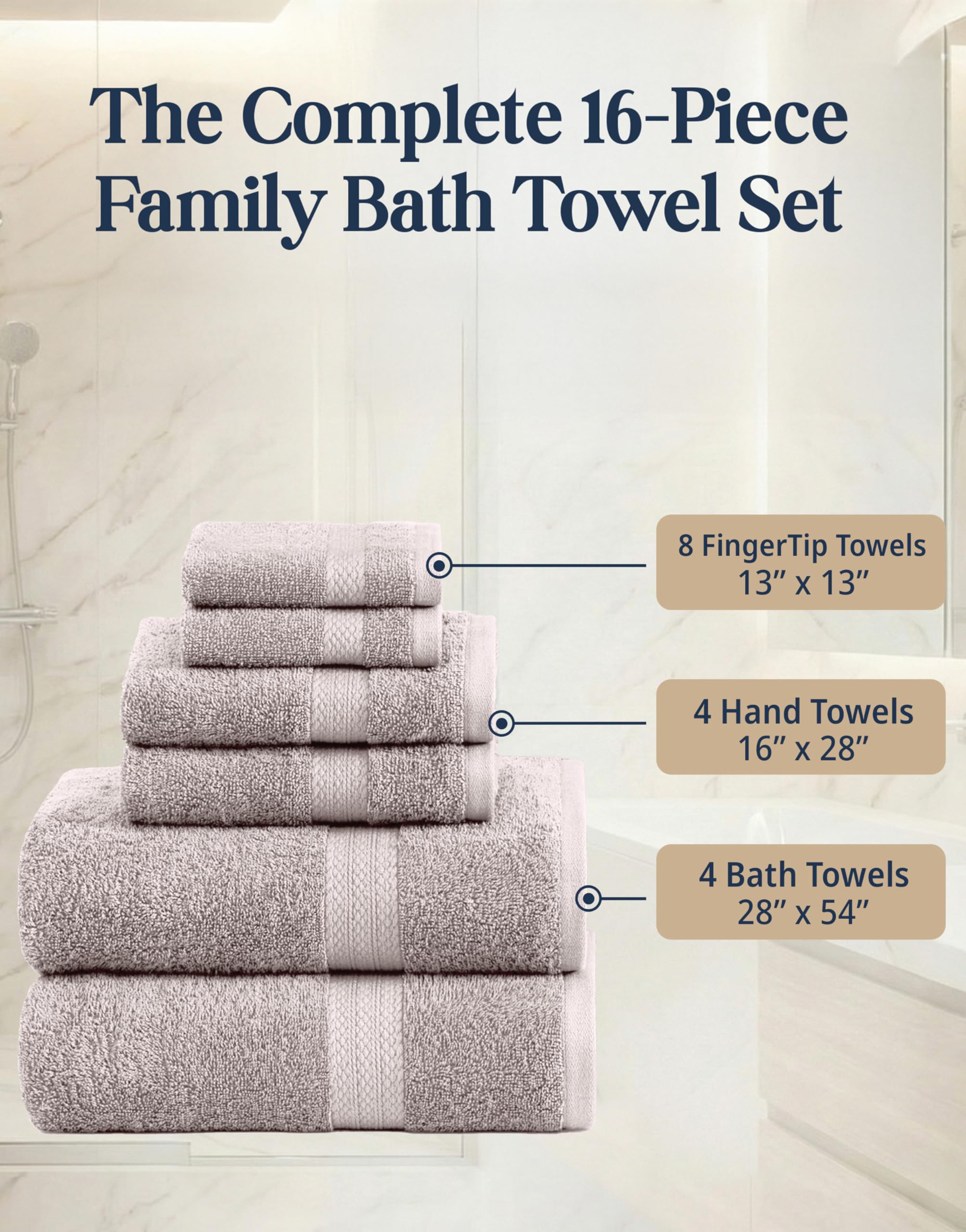 LANE LINEN stacked washcloths demonstrating soft, consistent pile