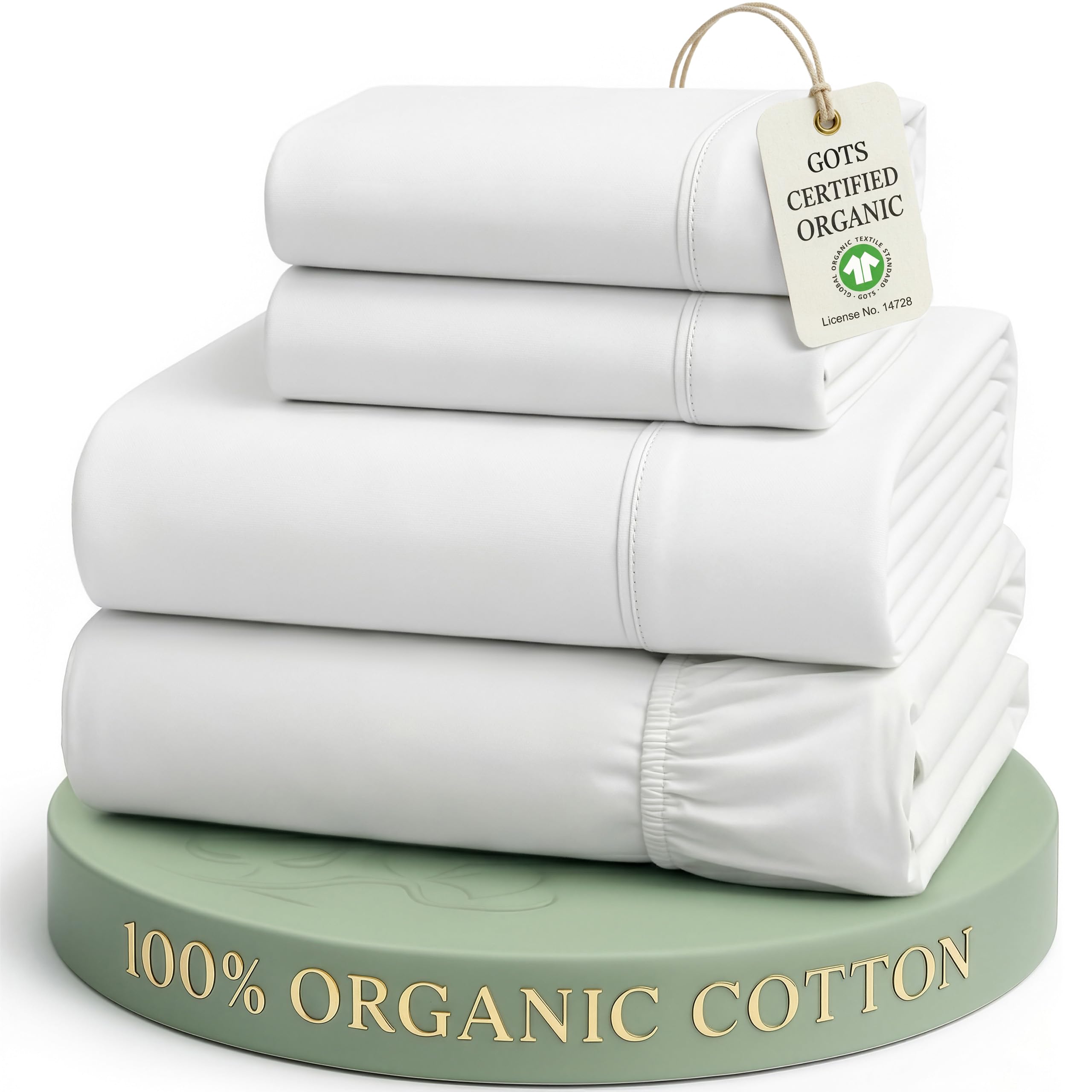 LANE LINEN front packaging of queen sheet set showing complete contents and eco packaging benefit