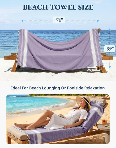 LANE LINEN Regal Orchid laid on beach lounge showing full-coverage benefit