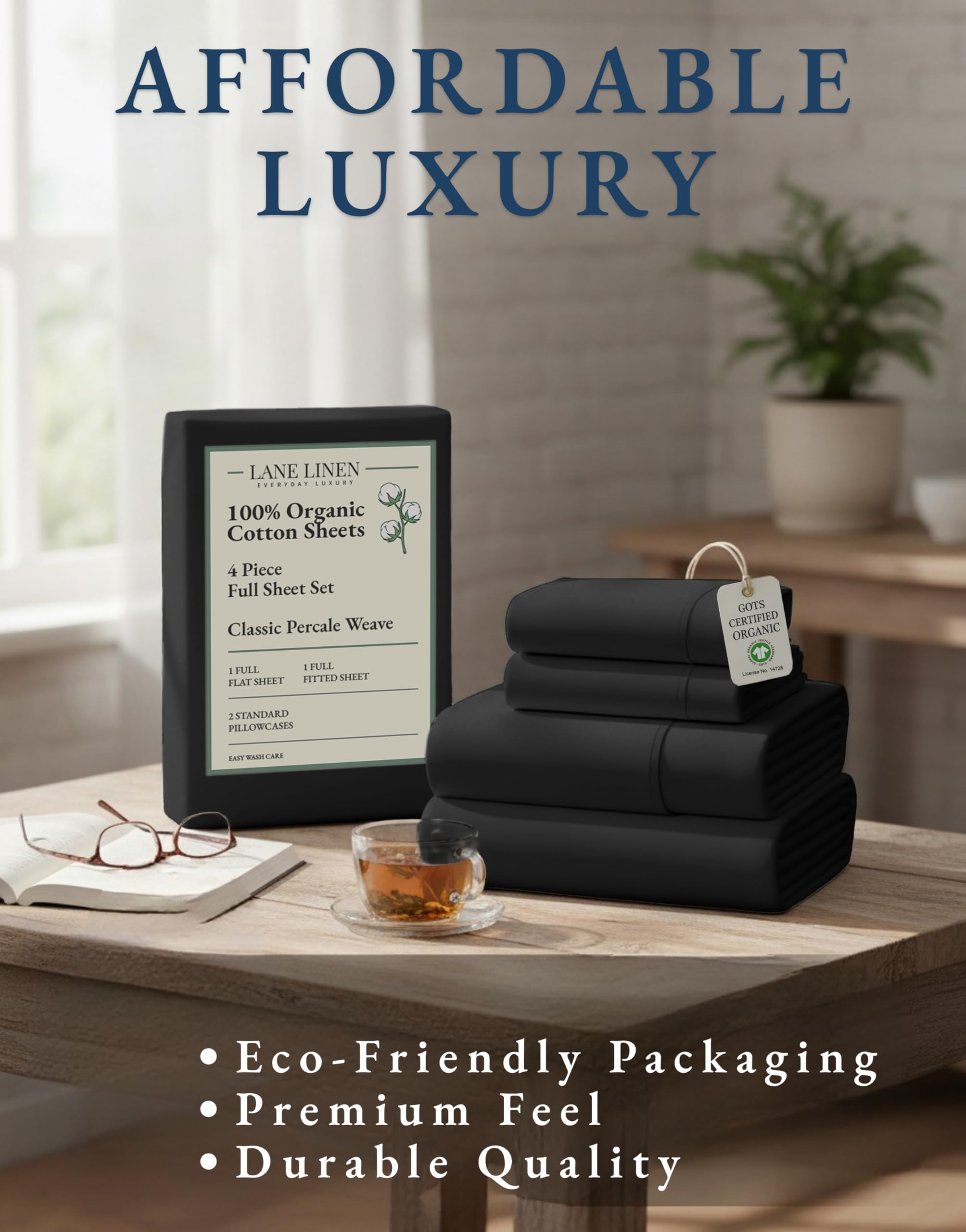 LANE LINEN reusable fabric bag packaging reducing plastic waste and easy storage