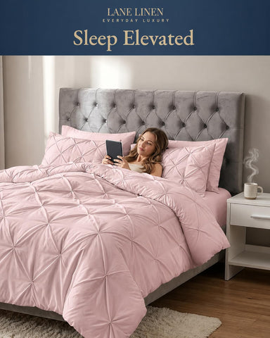 LANE LINEN comforter loft comparison showing lightweight but insulating fill