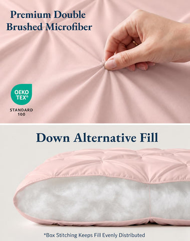 LANE LINEN fitted sheet with 14 inch deep pocket shown holding thick mattress securely