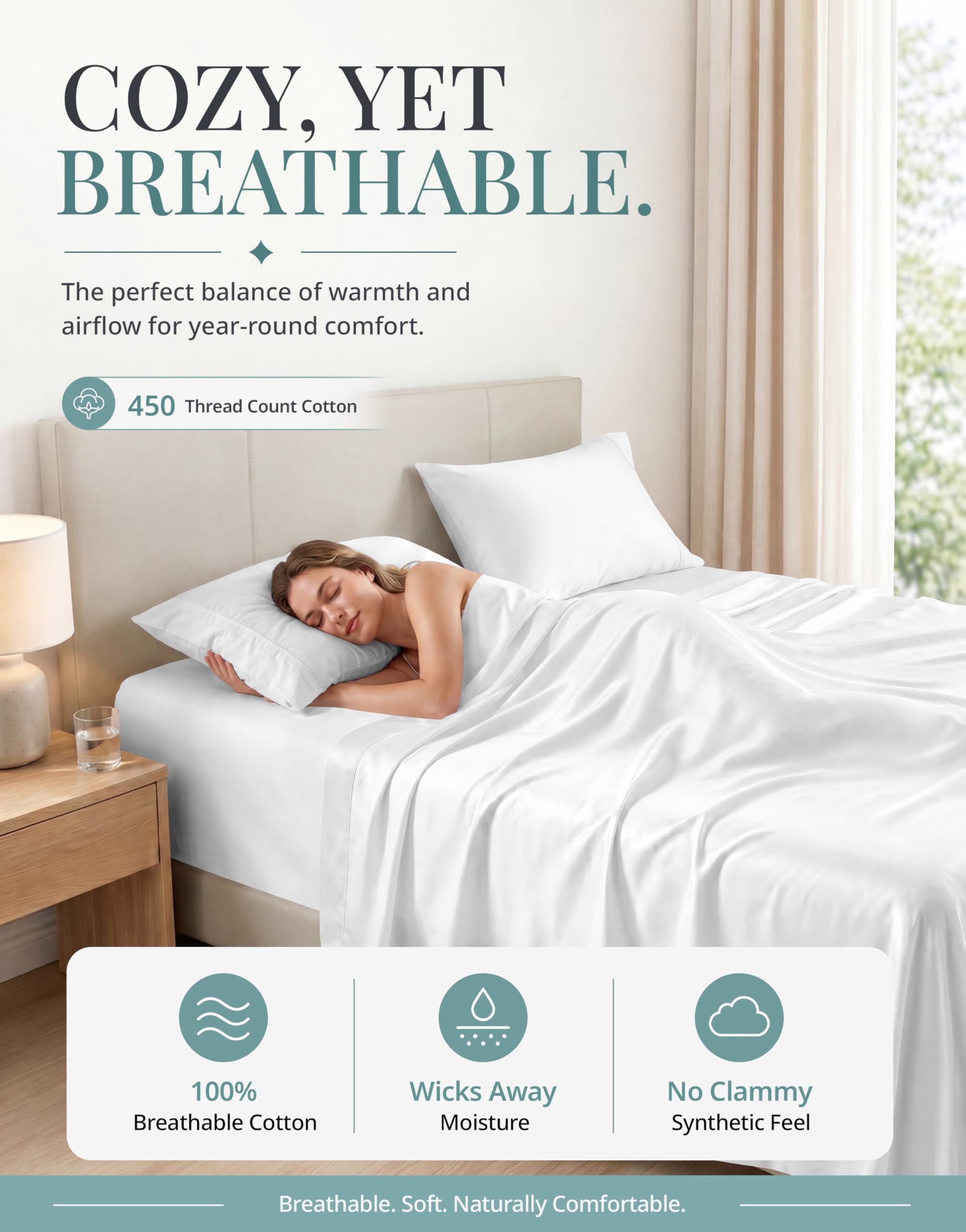 LANE LINEN flat sheet draped on mattress showing sheen and elegant hem detail