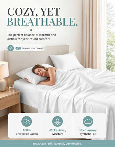 LANE LINEN flat sheet draped on mattress showing sheen and elegant hem detail