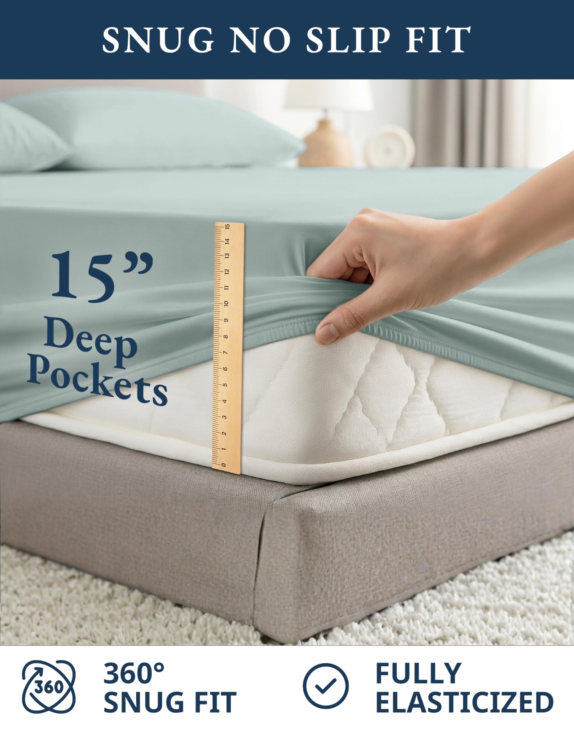 LANE LINEN sheets on adjustable bed showing stable fit and movement-friendly comfort