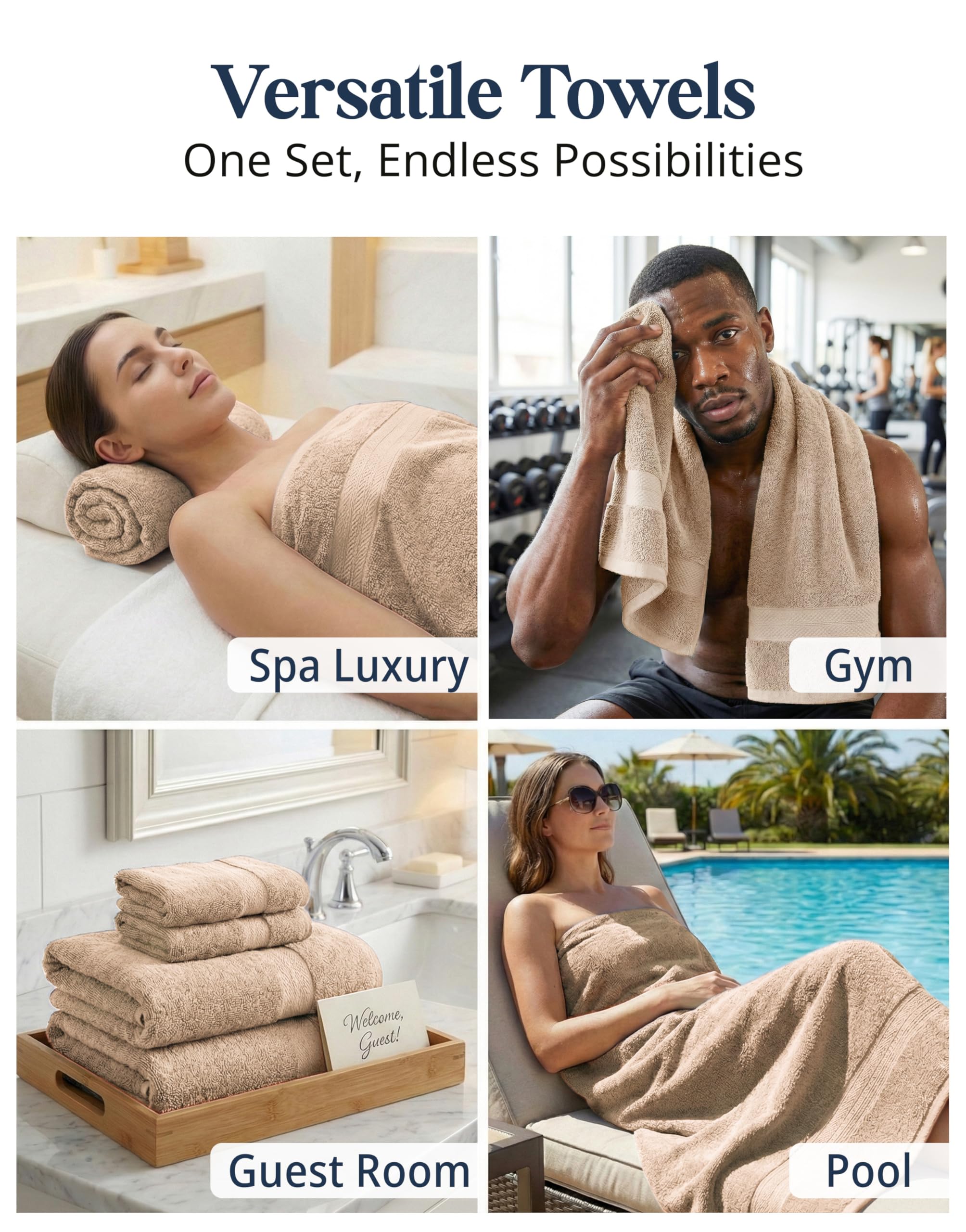 LANE LINEN group size comparison illustrating included pieces and scale
