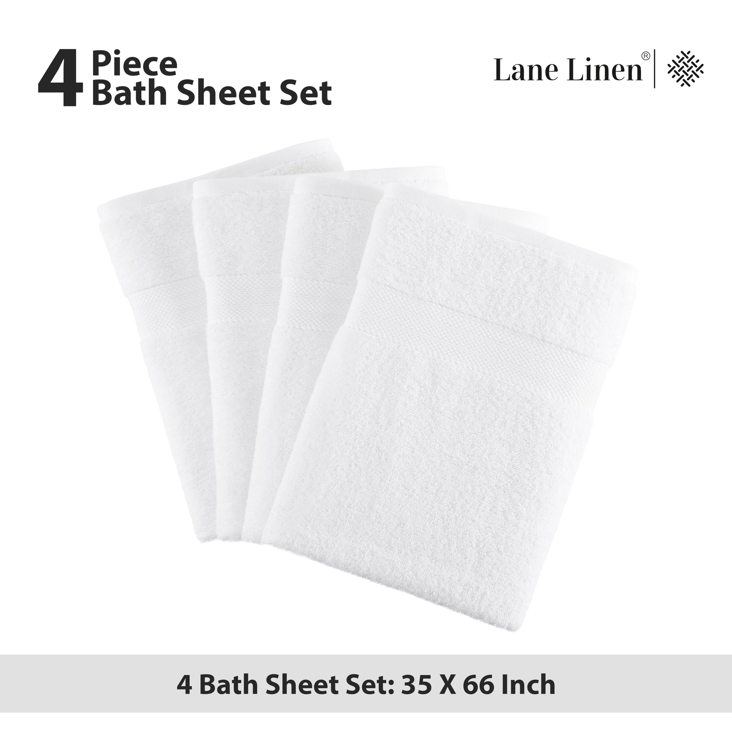 Lane Linen next to hand towel showing generous size advantage