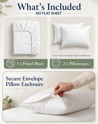 LANE LINEN standard pillowcases displayed flat for matching set coordination