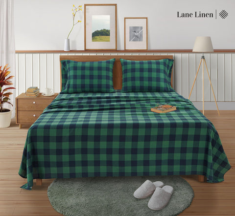 LANE LINEN close-up of brushed flannel texture highlighting softness and reduced pilling