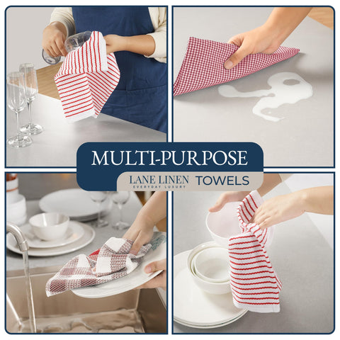 LANE LINEN textured scrubber cleaning a pan for effective stuck-on food removal