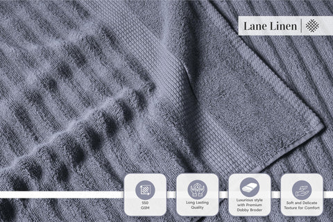 LANE LINEN towel edge and hem detail showing durable stitching benefit