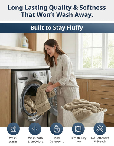 LANE LINEN towels in dryer hinting at restored loft and quick recovery