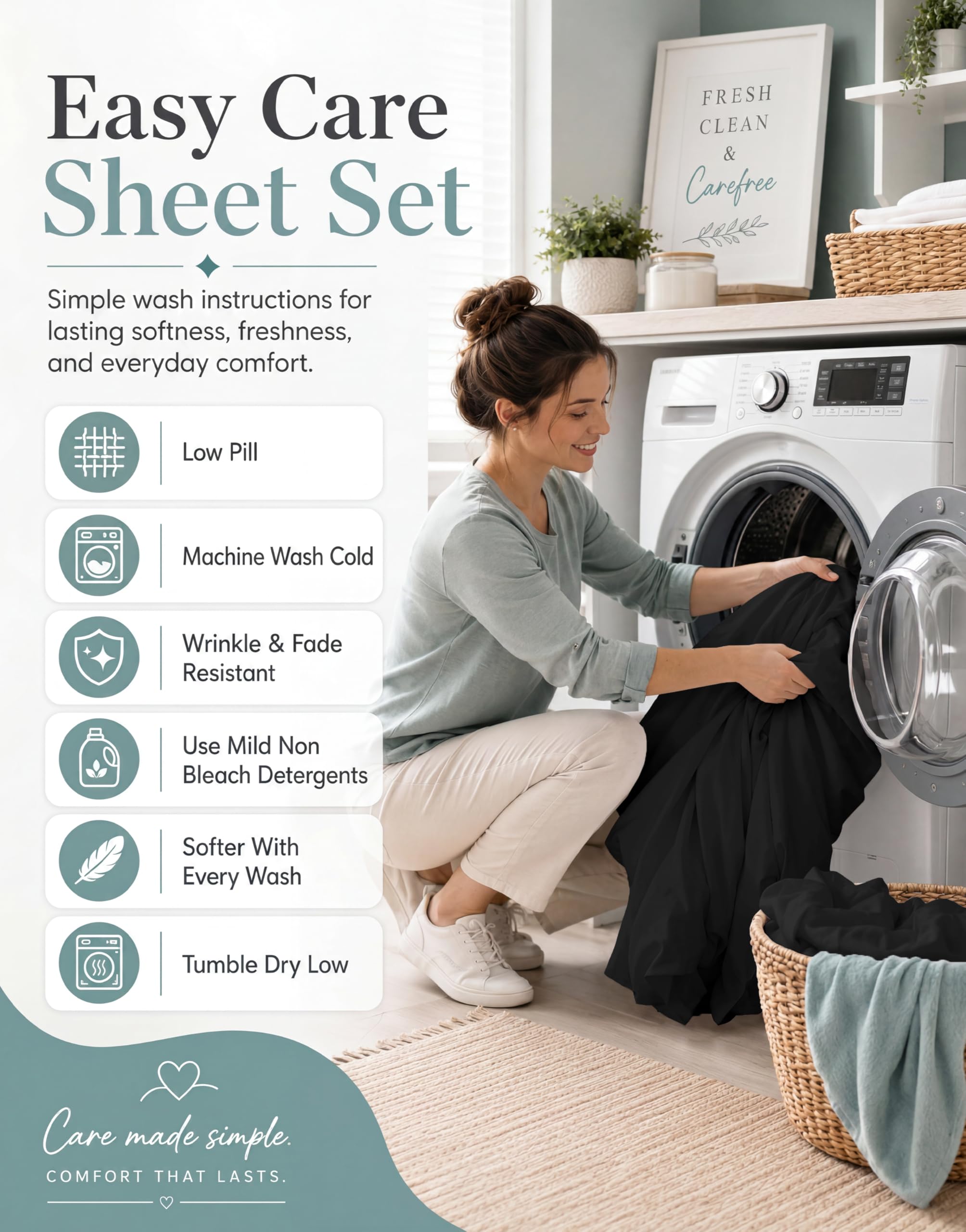 LANE LINEN sheets on a Twin XL mattress for size and scale reference