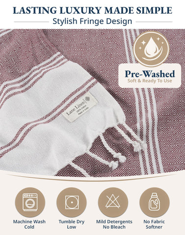 LANE LINEN vacuum-packed towels illustrating small shipping footprint