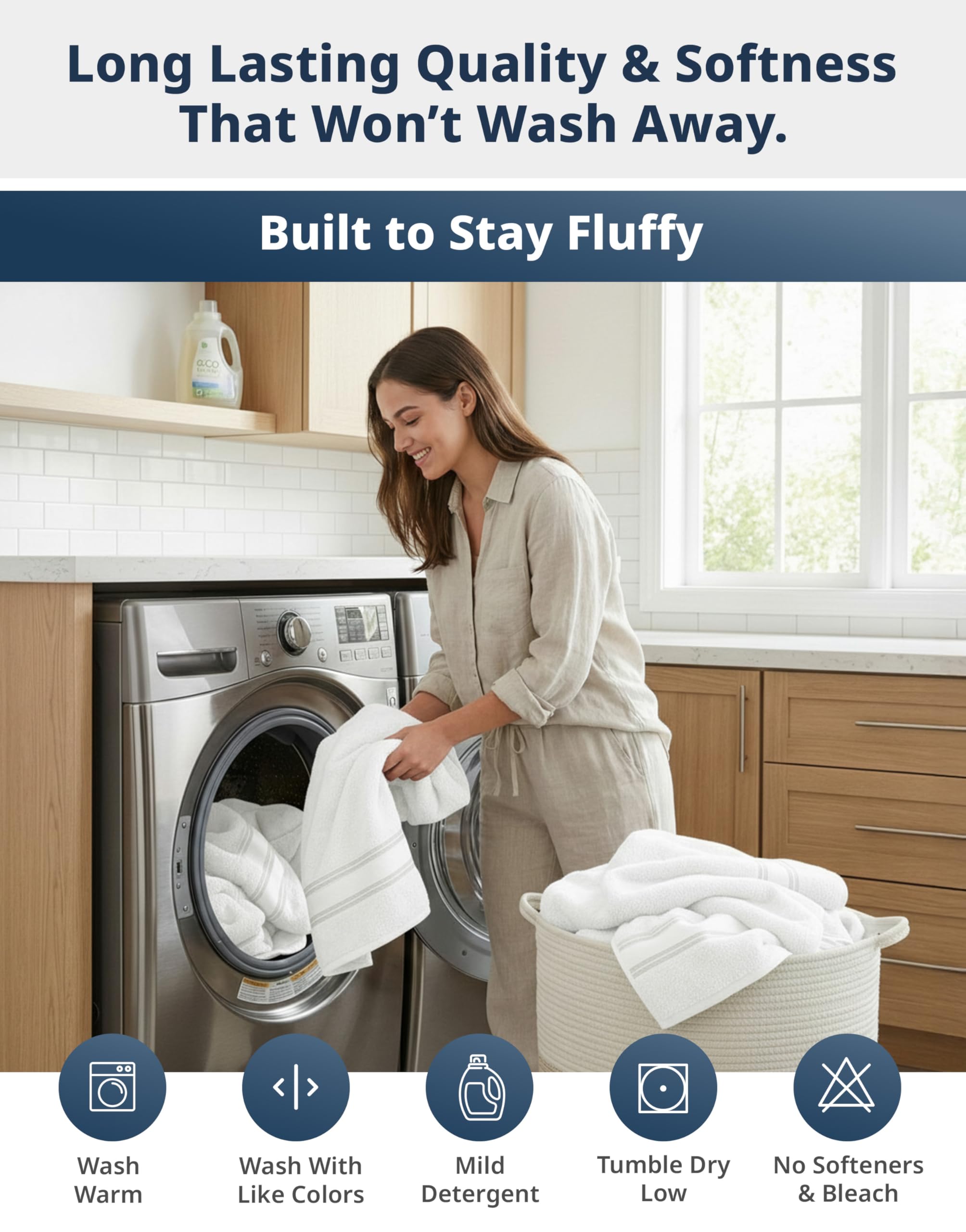 LANE LINEN vacuum-packed bundle illustrating compact shipping benefit