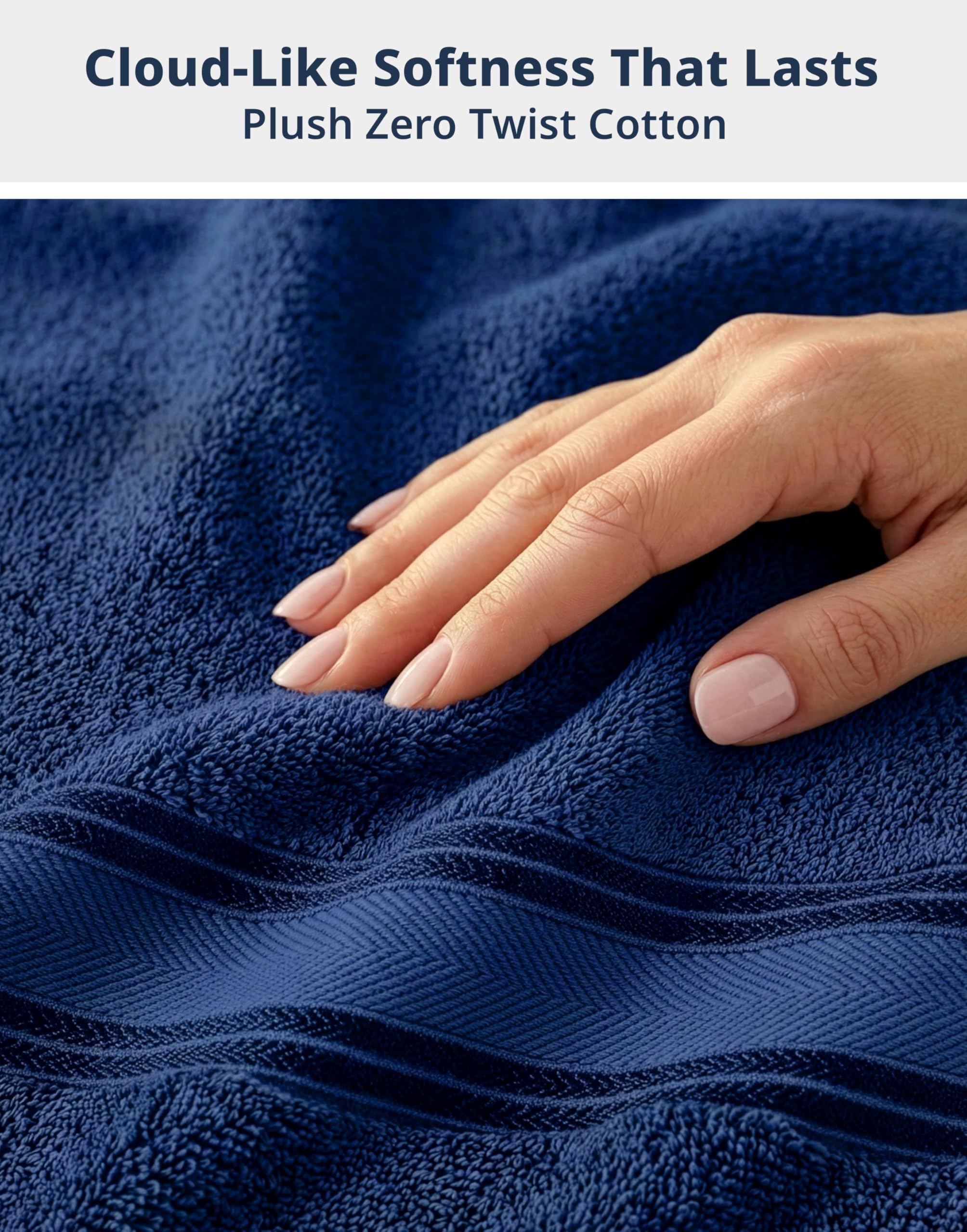 LANE LINEN washcloth close detail navy showing soft weave ideal for gentle use