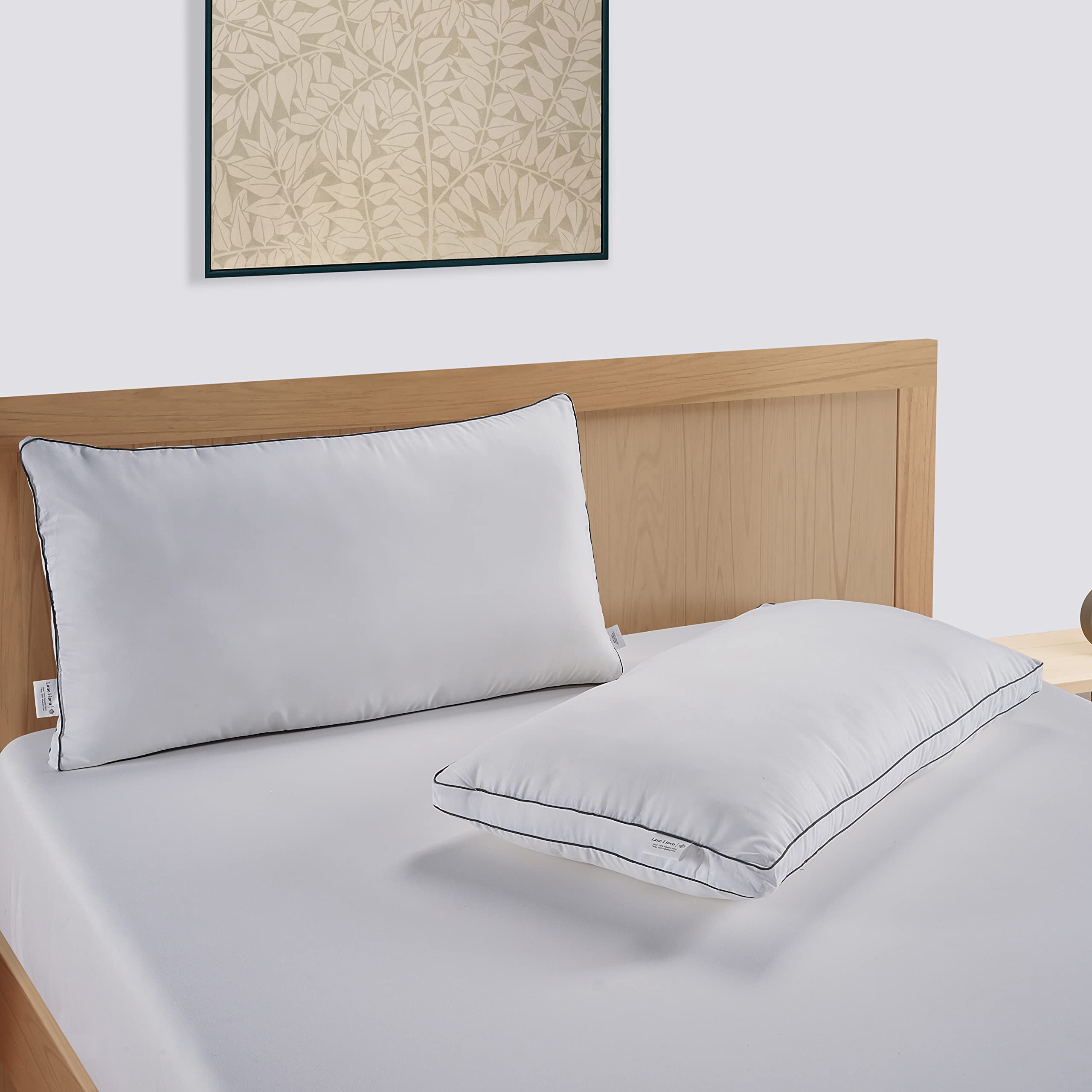 LANE LINEN pillow in washing machine showing easy-care washable convenience