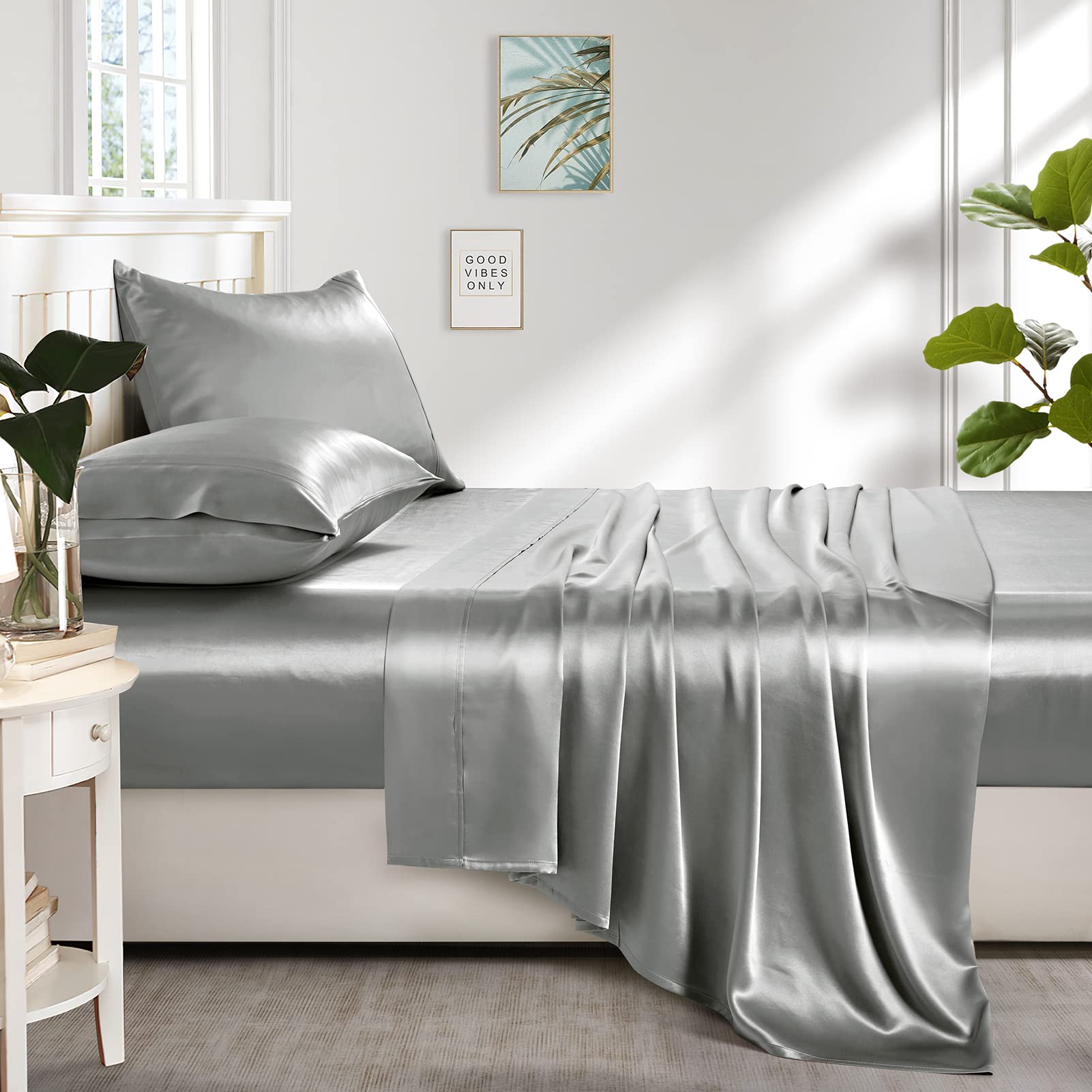Lanest Housing flat sheet draped on bed demonstrating lightweight, breathable comfort