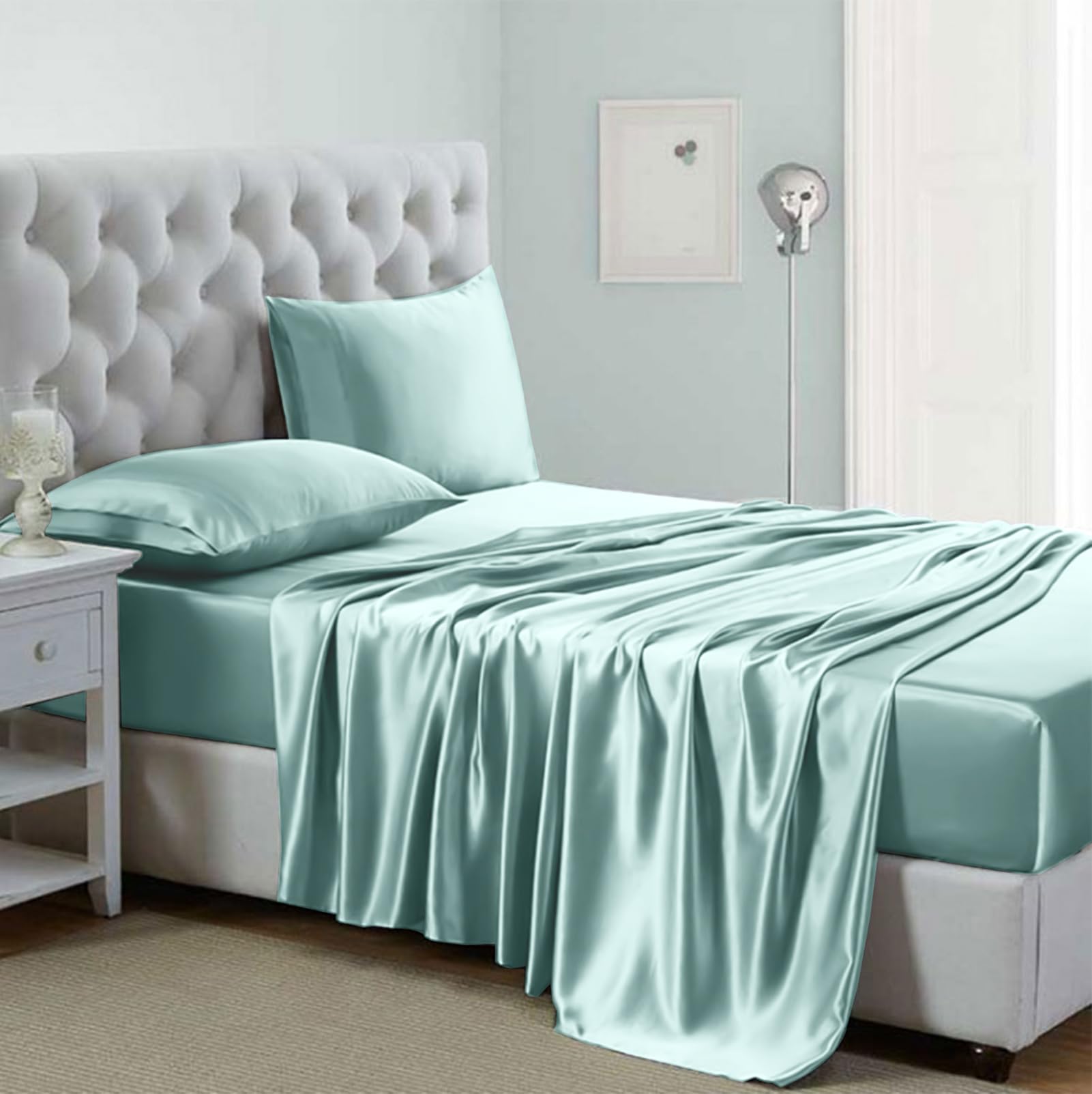 Lanest Housing full set front view showing aqua satin and smooth finish for luxurious feel
