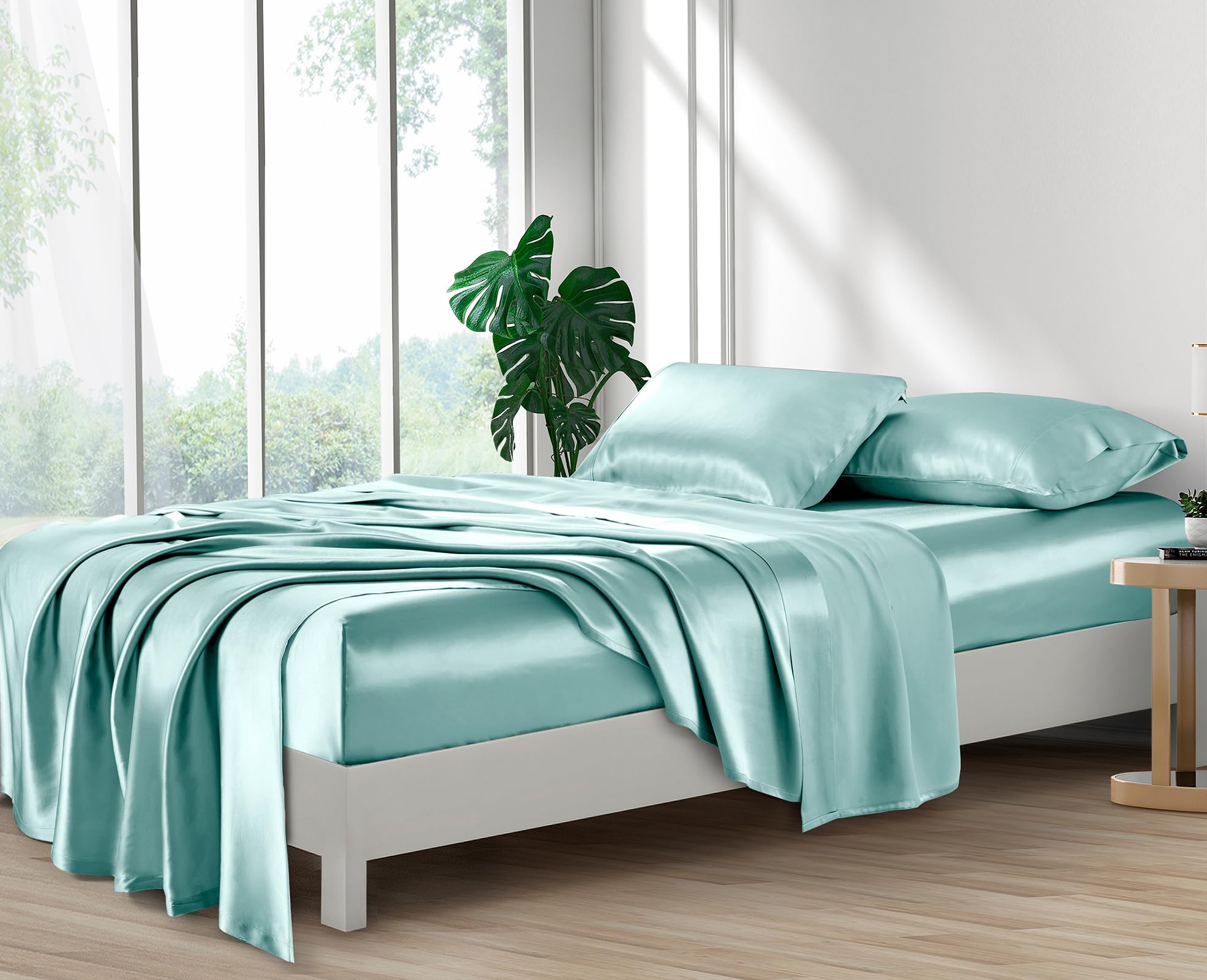 Lanest Housing two pillowcases on made bed reducing hair friction for gentle care