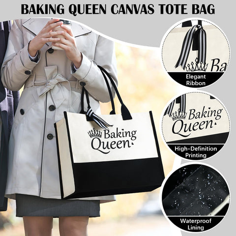 Langyiwee canvas tote packed with baking tools and easy transport for classes