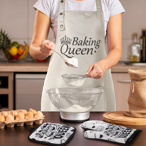 Langyiwee kitchen towels flatlay with printed sayings absorbing spills and adding charm