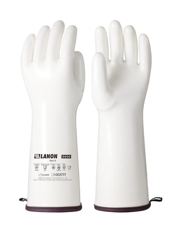 LANON front view white oven mitt showing full 15-inch coverage and protection