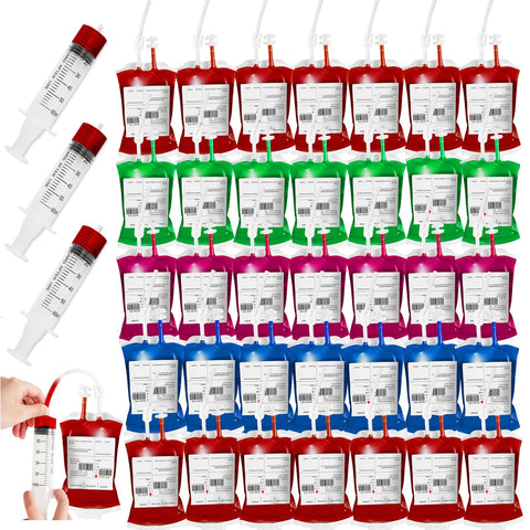 Lansian front packaging showing 50-pack IV-style drink pouches, great for themed parties