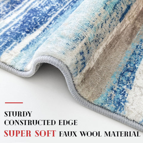 Lansny runner placed in kitchen showing spill resistance and washable convenience