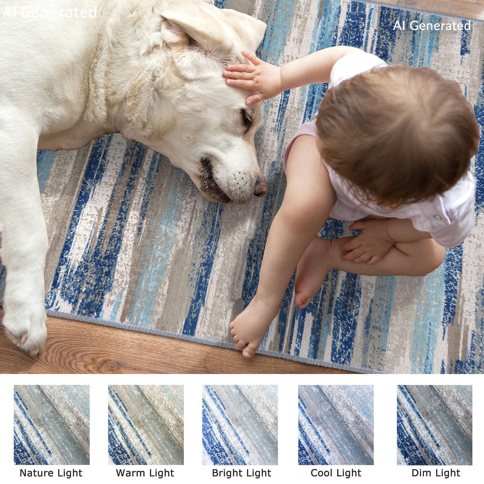 Lansny non‑slip TPE backing detail demonstrating secure grip to prevent sliding