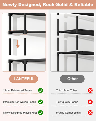 LANTEFUL with tall boots displayed showing removable-shelf flexibility benefit