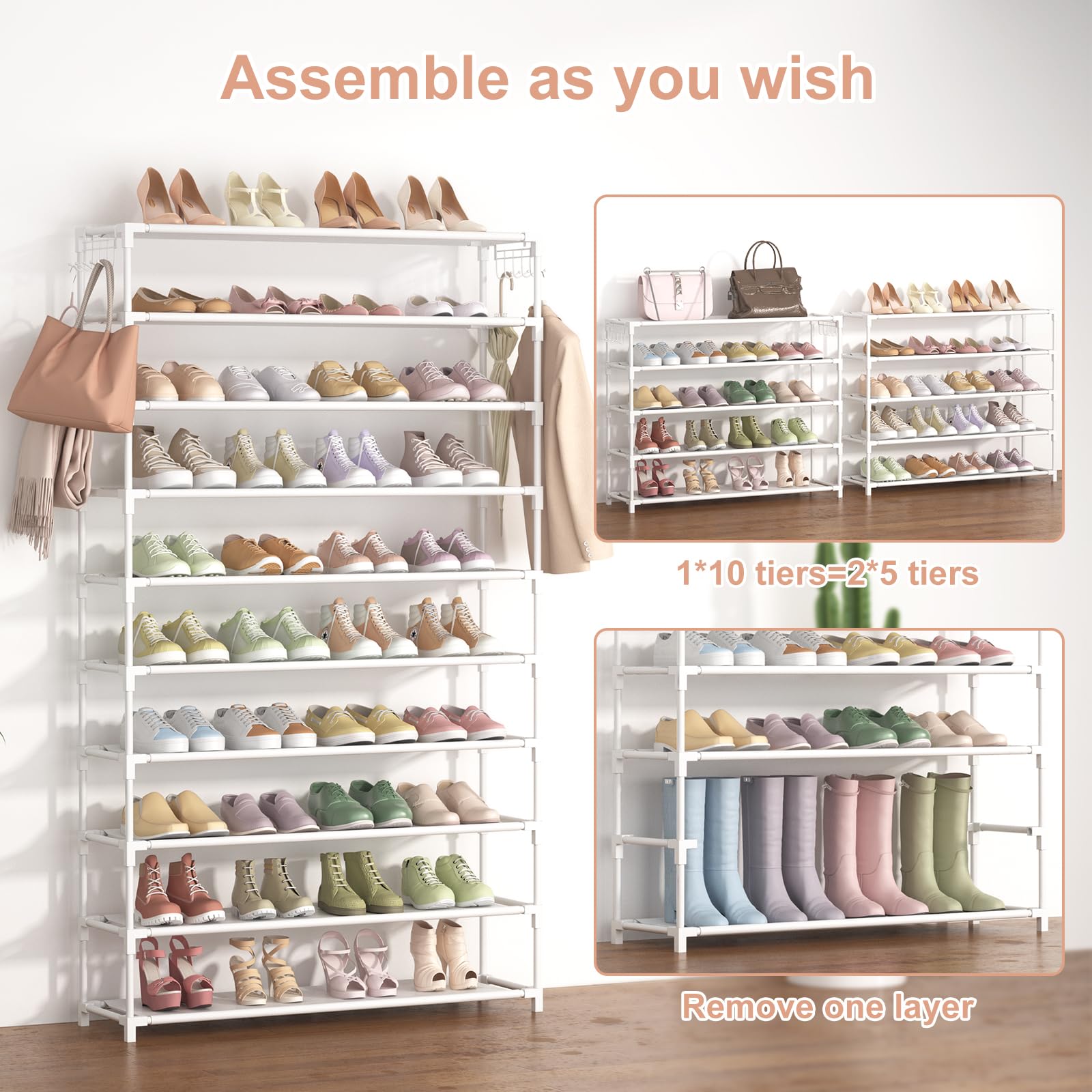 LANTEFUL in entryway lifestyle scene showing neat shoe storage benefit