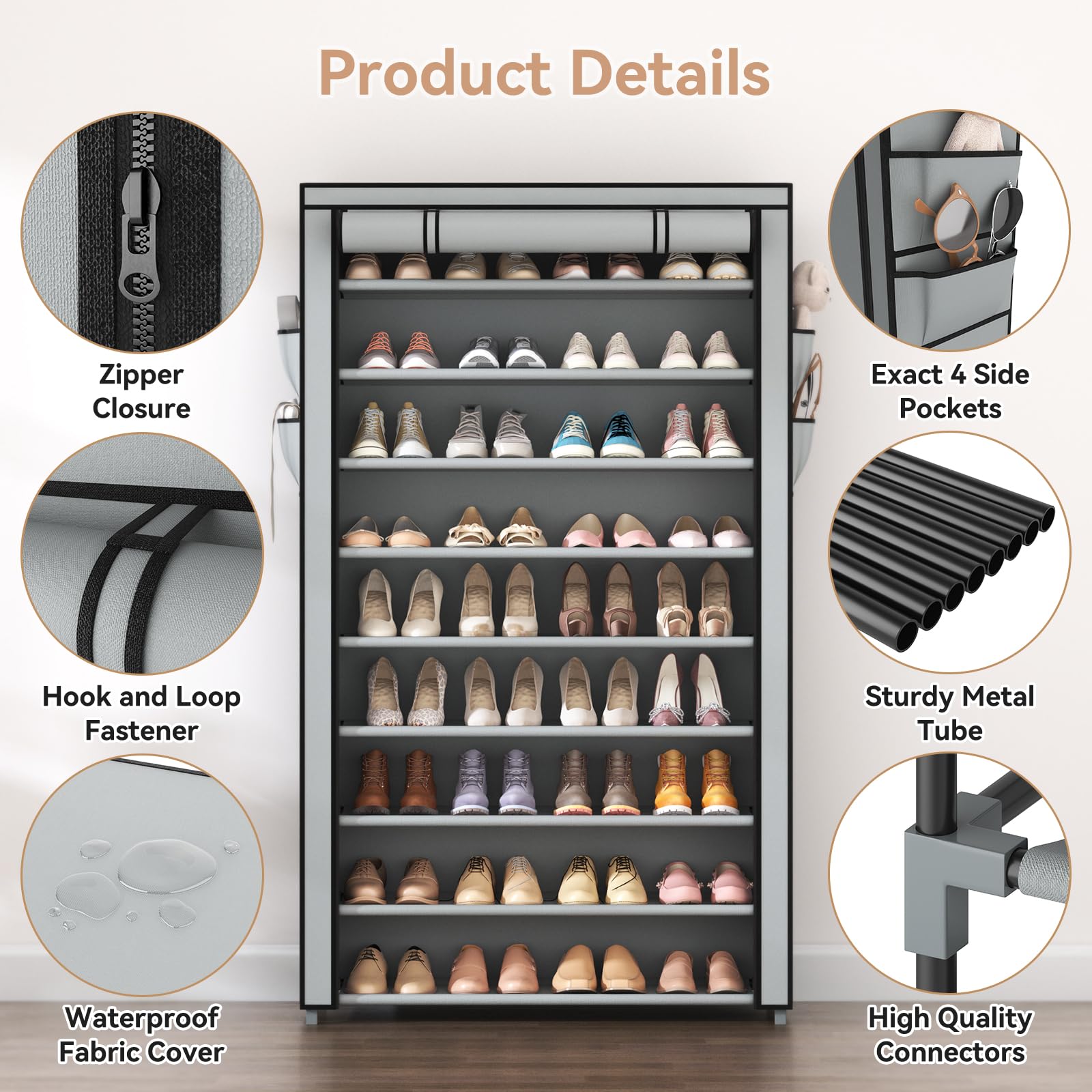 LANTEFUL single shelf removed to fit tall boots for versatile storage