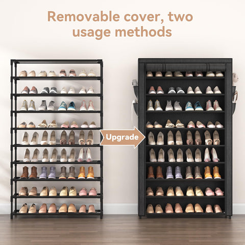 LANTEFUL with various shoes arranged to show large capacity and accessibility