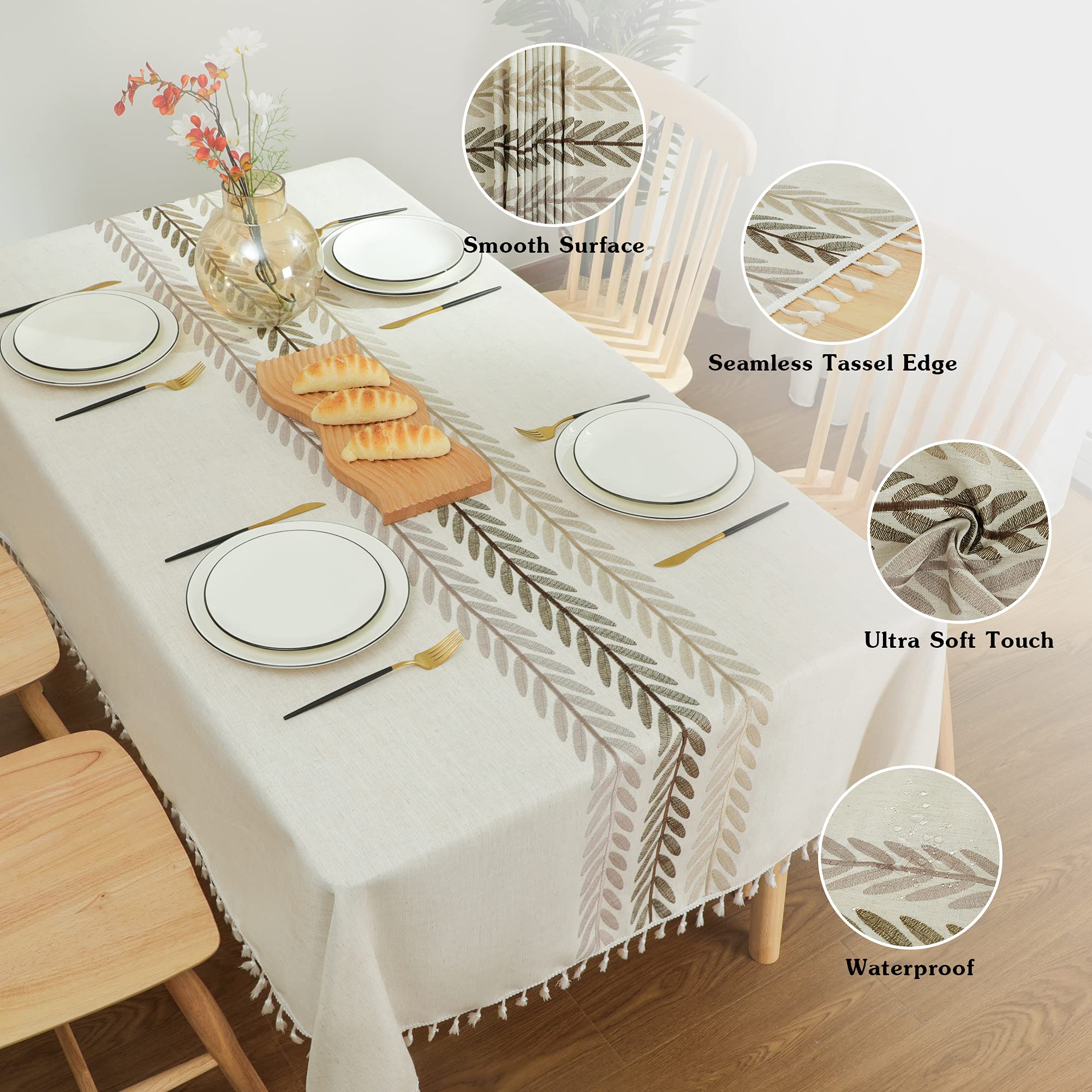 Laolitou draped on a rectangle dining table for 4–6 seats showing fit and style