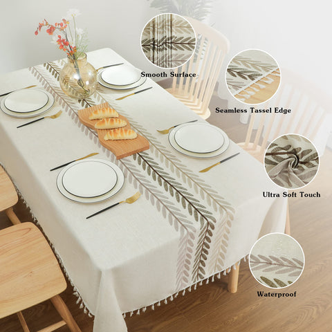 Laolitou draped on a rectangle dining table for 4–6 seats showing fit and style
