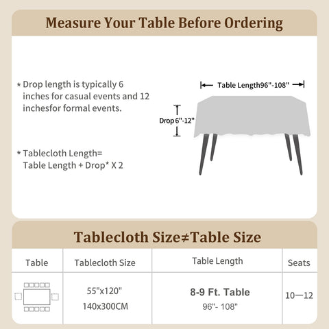 Laolitou size scale on wood table illustrating generous 120 inch coverage