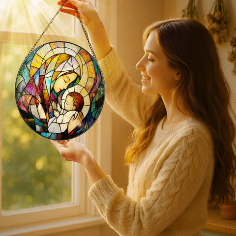 LAOWEIKI close-up of wavy stained glass texture showing UV-printed color detail and durability
