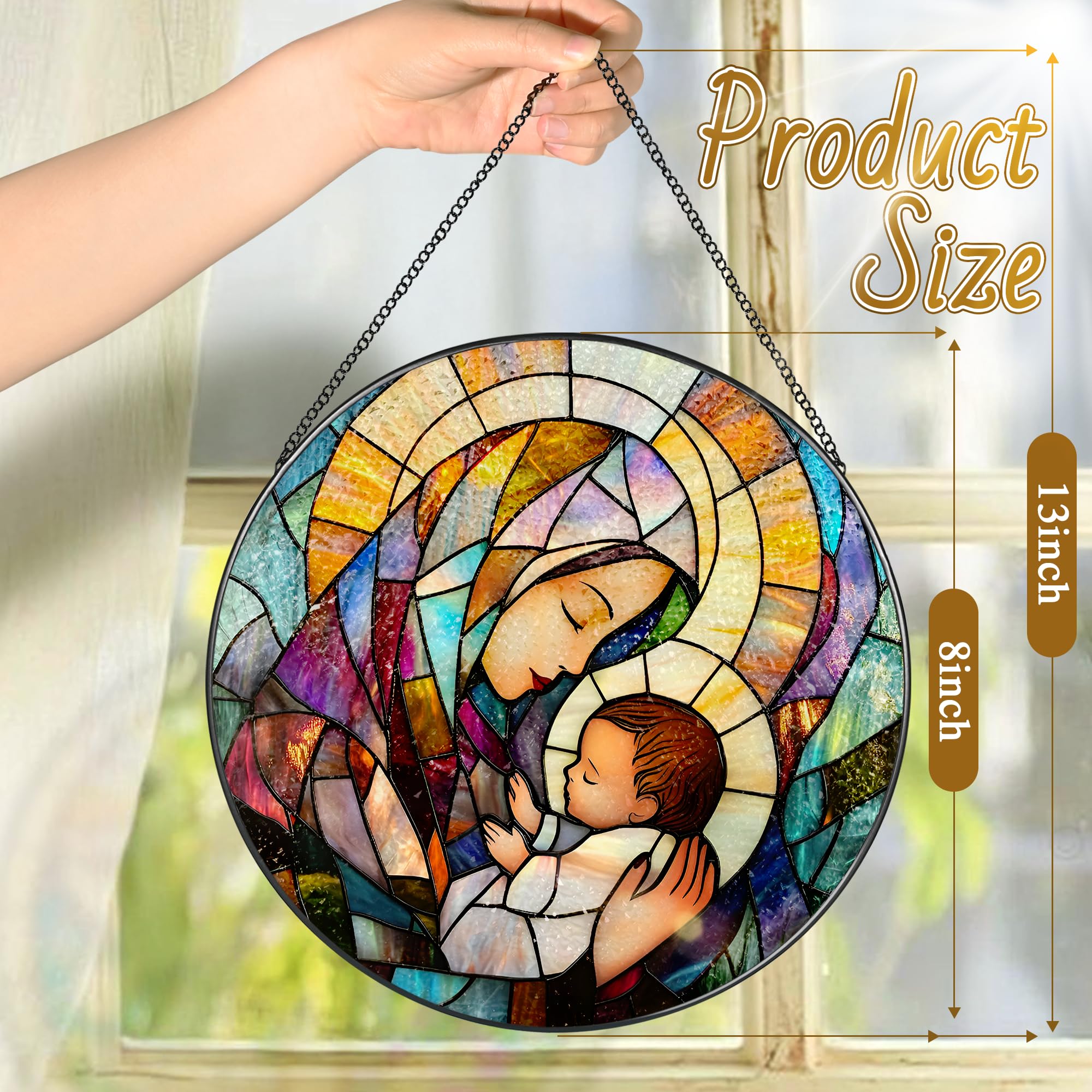LAOWEIKI suncatcher in window with sunlight, casting warm colorful reflections for ambience