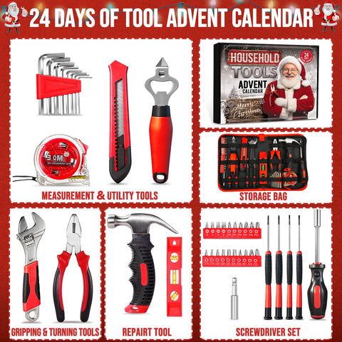 Larchio tool case open with all 24 tools neatly organized for access