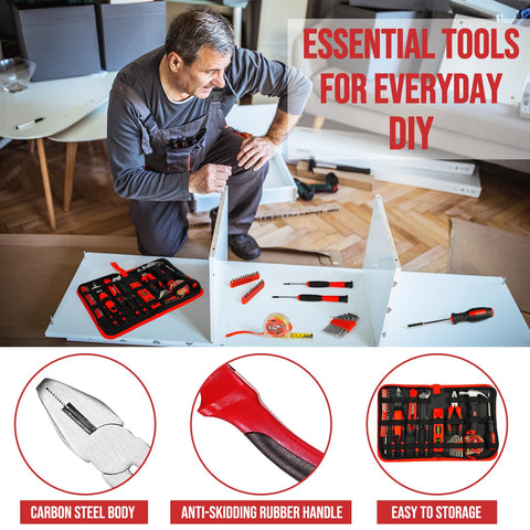 Larchio pliers and wrench in use on a home repair, improving task efficiency
