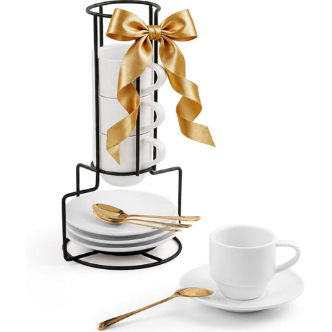 Lareina front view of full cup set showing neat presentation and compact storage