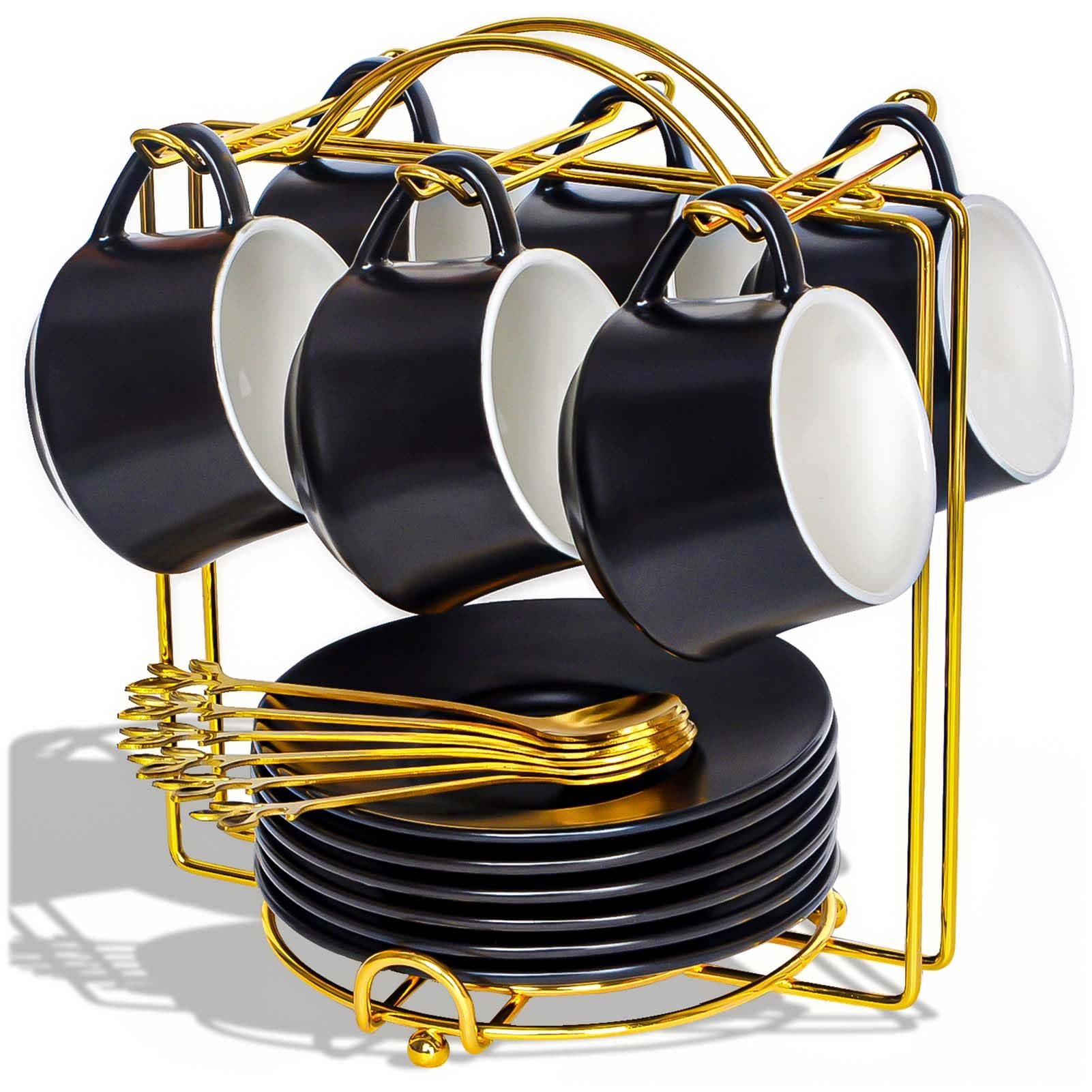 Lareina front packaging showing full 6-cup espresso set and accessories, ready to gift