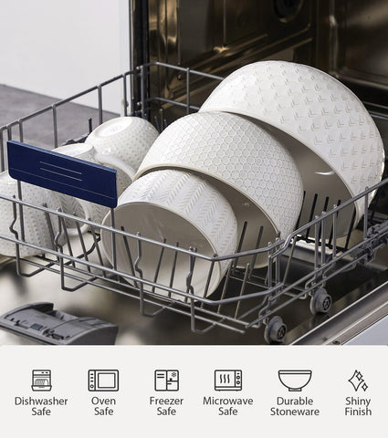 Lareina ceramic bowl in oven demonstrating oven-safe up to 500°F advantage