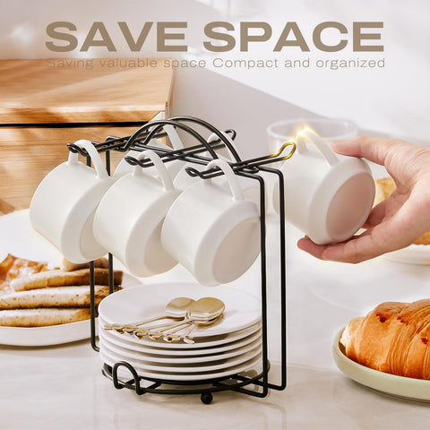lareina saucer and spoon detail showcasing coordinated accessories for tidy serving